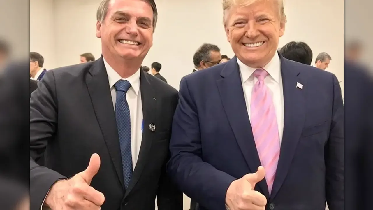 Foto de Trump e Bolsonaro Jair
