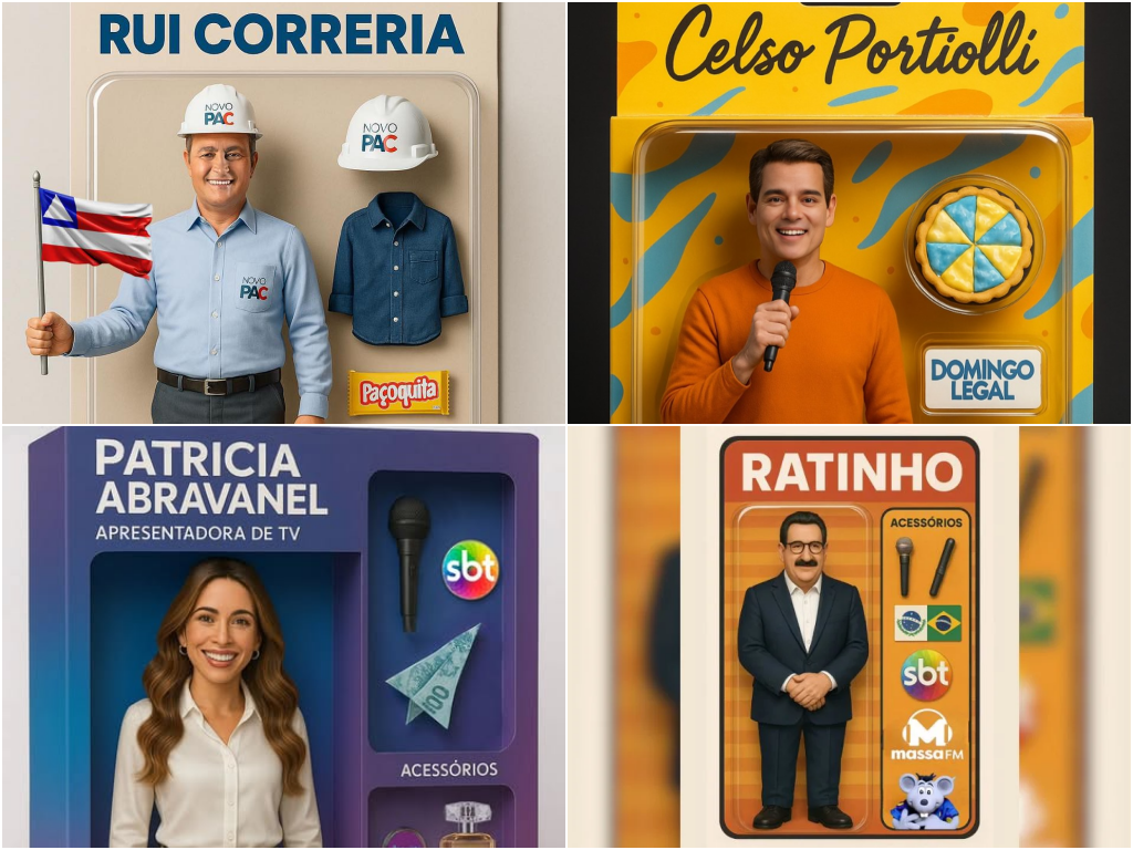 Diversos famosos aderiram a trend para fazer action figures, bonecos na caixa, com auxílio de IA. Foto: Redes Sociais