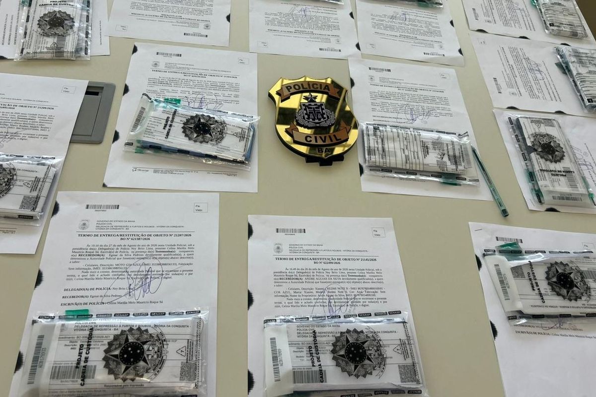 Quem tem celular roubado pode ter aparelho resgatado em opera&ccedil;&atilde;o da PC na Bahia. Foto: Divulga&ccedil;&atilde;o | Pol&iacute;cia Civil