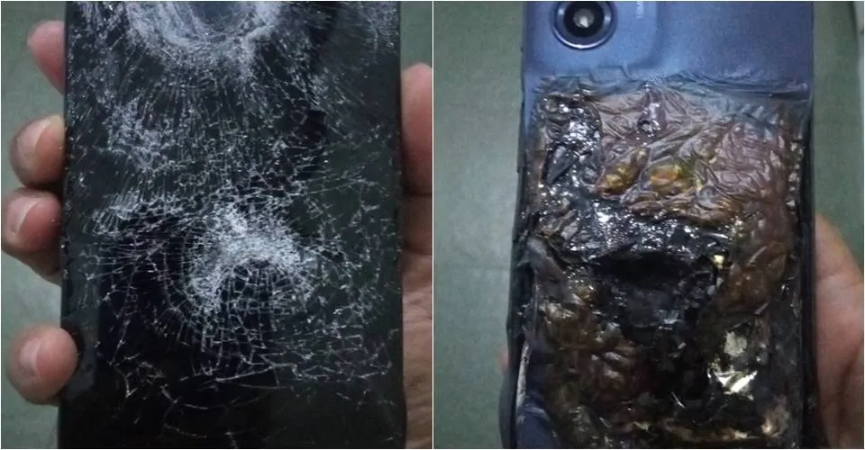 Celular explode dentro de casa, pega fogo e assusta família, em Salvador