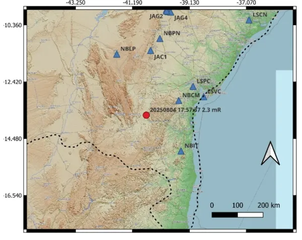 Tremor de Terra em Maracás teve magnitude de 2,3 Mr. Foto: Divulgação | LabSis