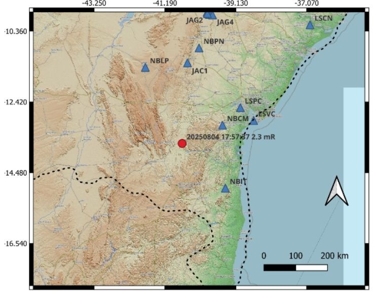 Tremor de Terra em Maracás teve magnitude de 2,3 Mr. Foto: Divulgação | LabSis