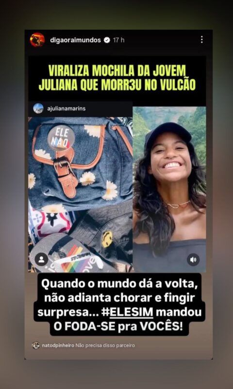 Digão, dos Raimundos, ironiza morte de Juliana Marins.Foto: Reprodução | redes sociais