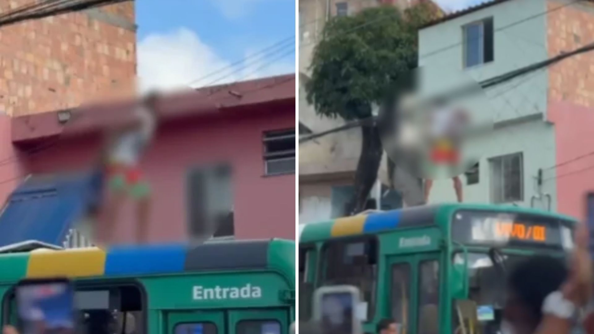 Homem &eacute; flagrado dan&ccedil;ando em cima de &ocirc;nibus em S&atilde;o Gon&ccedil;alo do Retiro