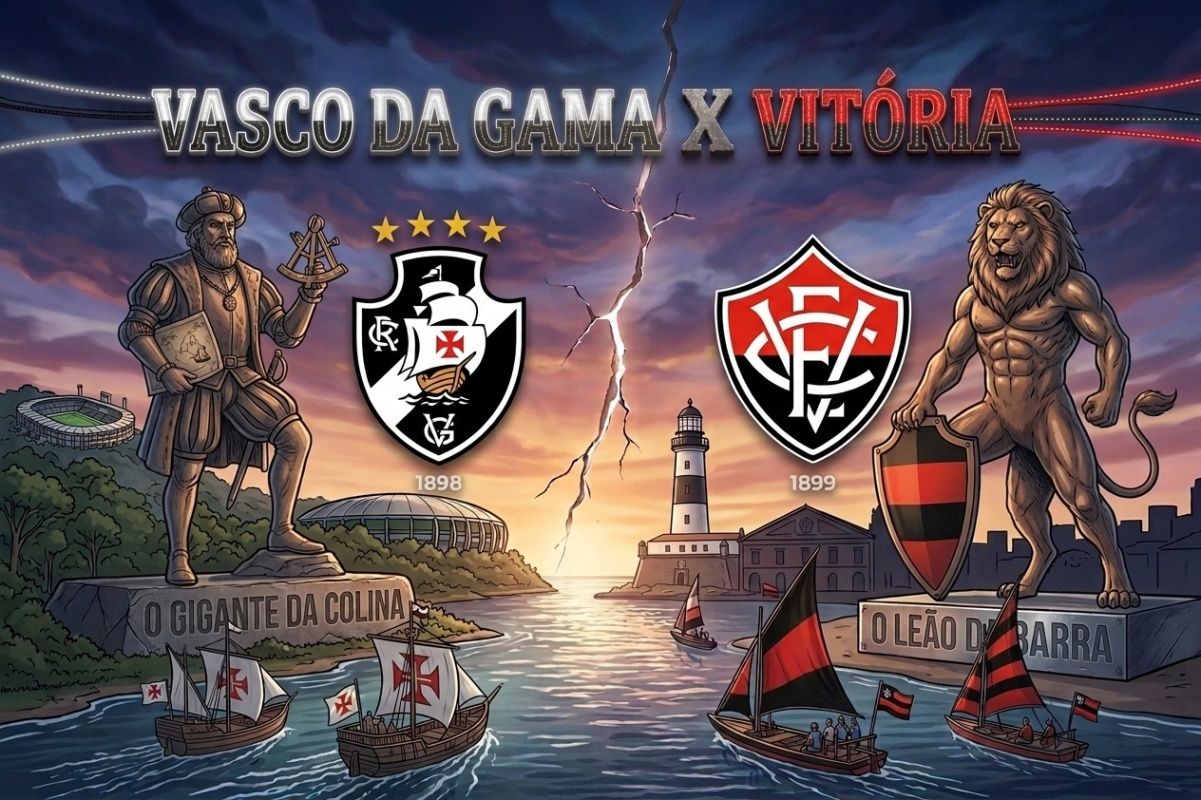 Vasco x Vit&oacute;ria: Confira onde assistir ao jogo de ida das quartas de final da Copa do Brasil. Foto: Imagem gerada por IA