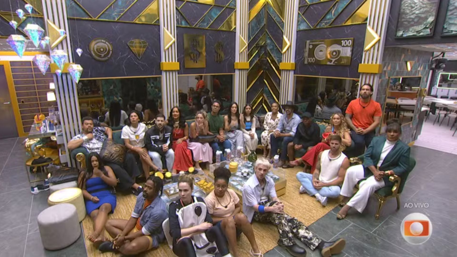 Forma&ccedil;&atilde;o do terceiro pared&atilde;o no BBB 26. Foto: Globo