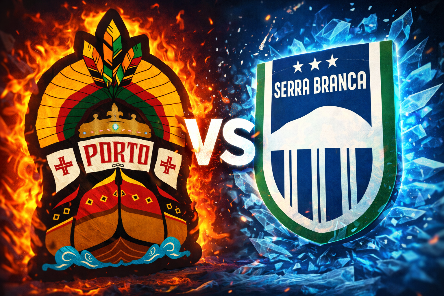 Porto X Serra Branca.|  Foto: IA / ChatGPT 
