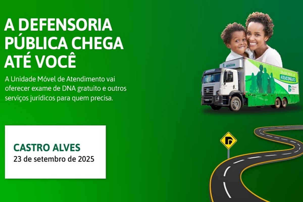 Defensoria Pública faz atendimento em unidade móvel e oferece serviços de pensão, divórcio e registros. Foto: DPE/BA