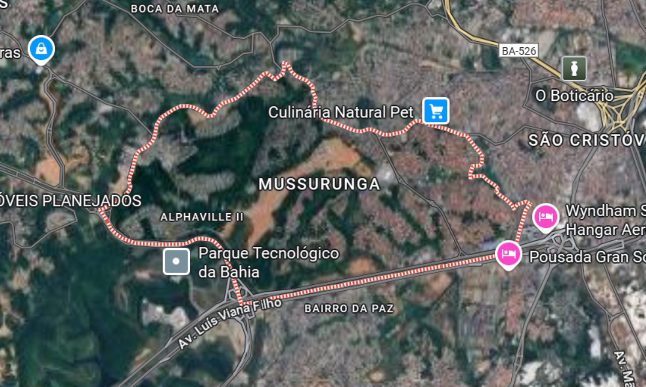 Mussurunga é o terceiro bairro mais violento de Salvador segundo dados do primeiro semestre de 2025 do Instituto Fogo Cruzado. Foto: Google Street View