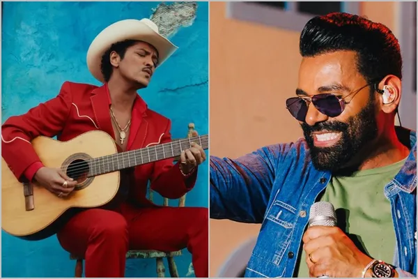 Bruno Mars e Pablo do Arrocha. Foto: Reprodução
