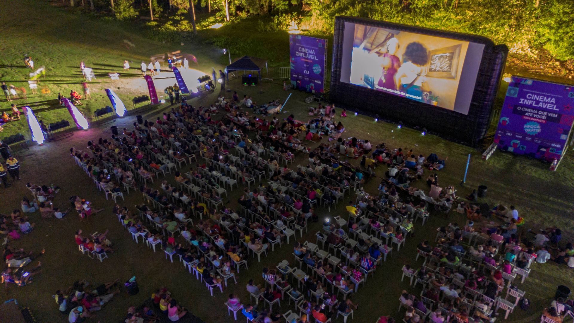 Cinema Inflavel fica até esta quarta-feira (3) em Itaparica | Foto: Recreio Filmes