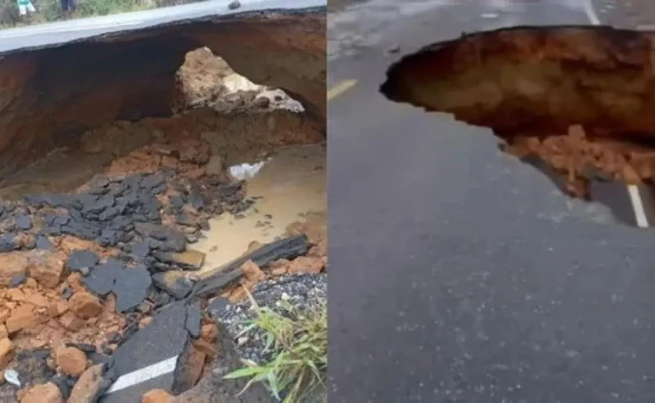 Trecho da BR-116 é reaberto após reparos em buraco provocado pela chuva