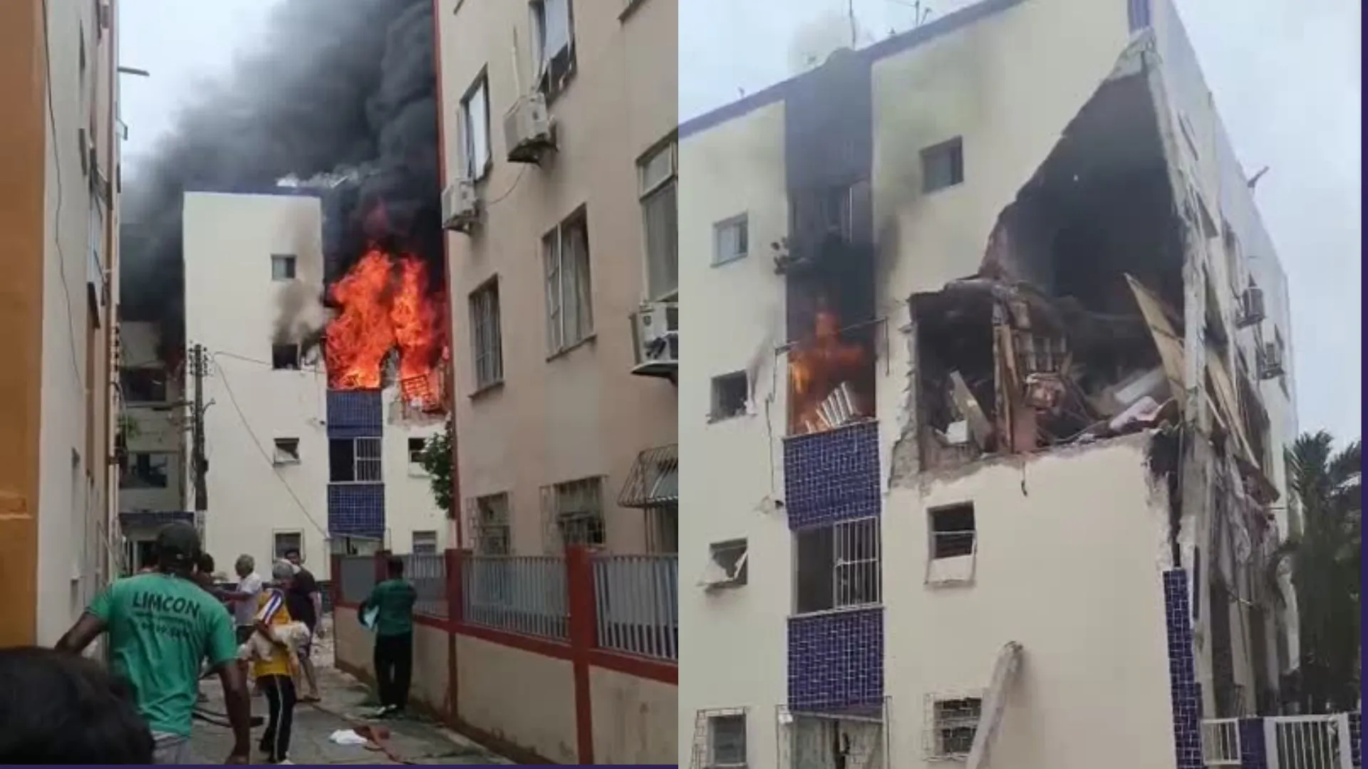 VÍDEOS: Incêndio atinge apartamentos no Stiep após explosão de gás