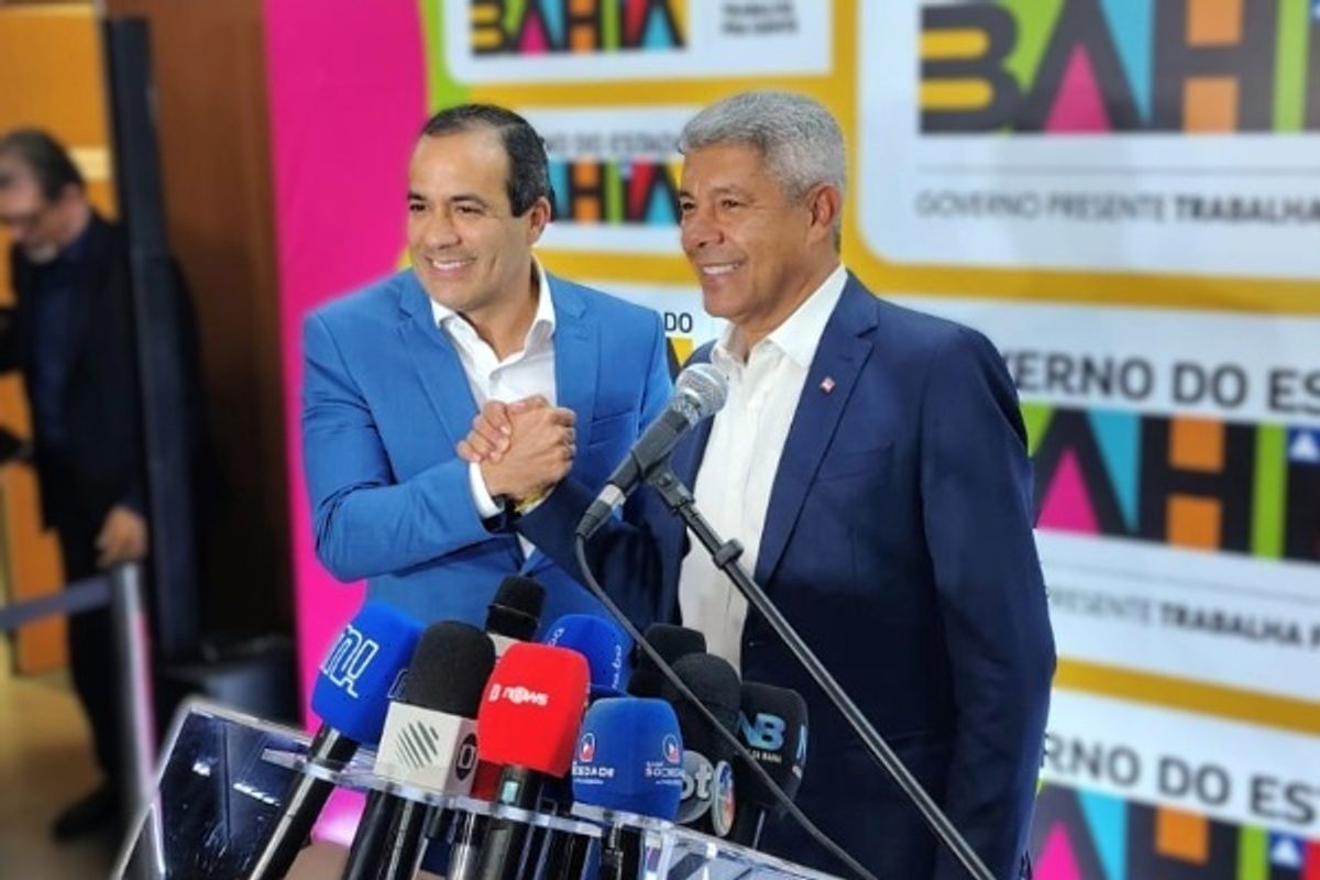 Prefeito Bruno Reis e o governador Jer&ocirc;nimo Rodrigues. Foto: Divulga&ccedil;&atilde;o