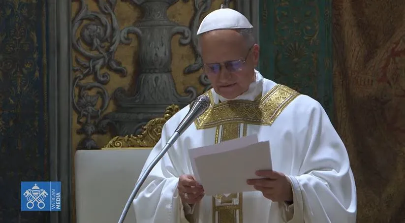 Papa Leão XIV celebra missa nesta sexta-feira (9). Foto: reprodução / Vatican News
