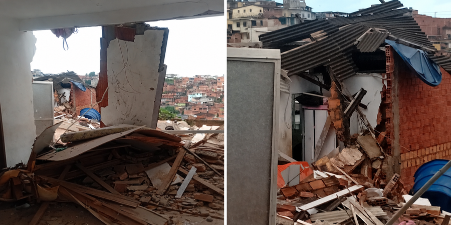 Im&oacute;vel ficou completamente destru&iacute;do ap&oacute;s desabamento em Piraj&aacute; 
