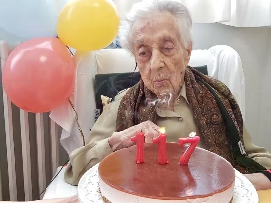 A espanhola María Branyas Morera, que sustentou o título de pessoa mais velha do mundo, morreu aos 117 anos e 168 dias. | Foto: Redes Sociais