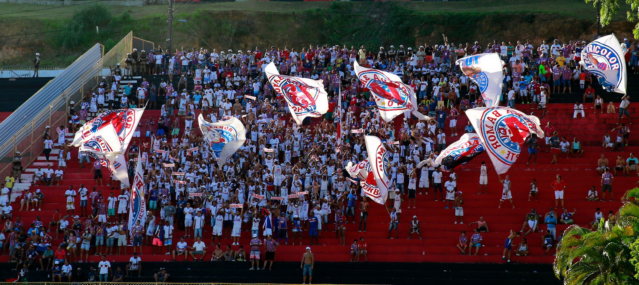 Torcida do Bahia no Barrad&atilde;o, em 2016, em per&iacute;odo de torcida mista | Foto: Felipe Oliveira / EC Bahia
