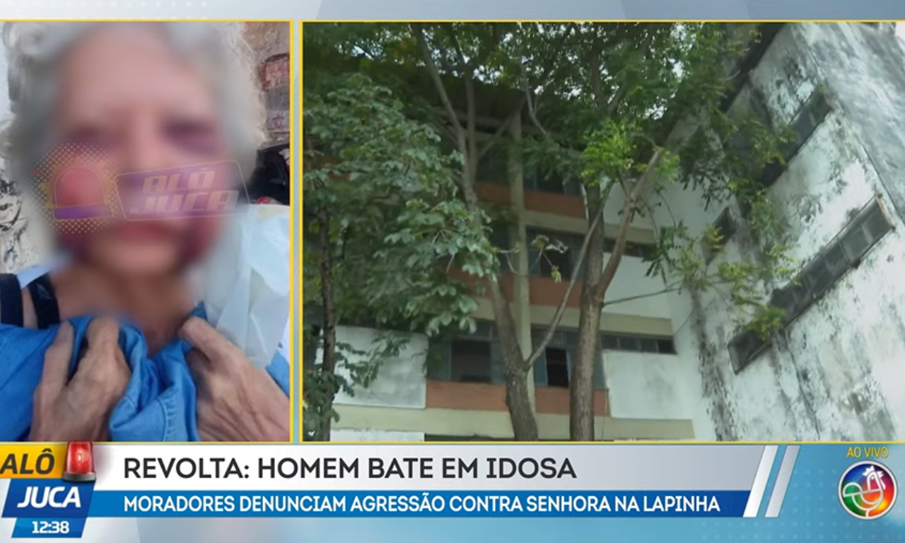 Idosa de 80 anos é espancada durante tentativa de assalto em Salvador.Foto: TV Aratu