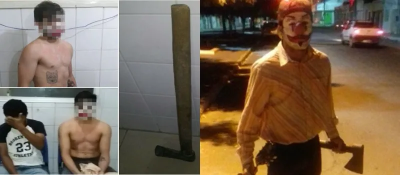 BIZARRICE: Jovem é preso enquanto assustava moradores vestido de ‘palhaço macabro’ em Juazeiro