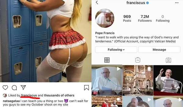 Vaticano abre investigação após perfil do Papa no Instagram curtir foto de modelo brasileira seminua