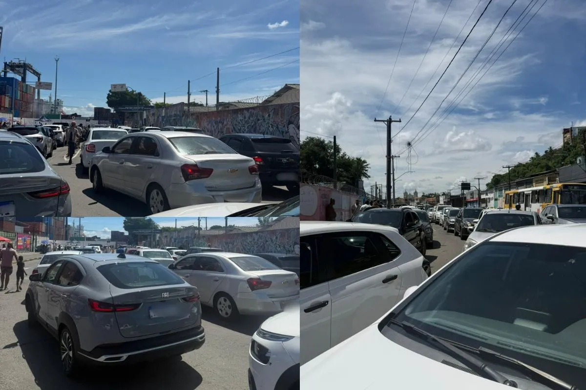 Fila do ferry chega à Feira de São Joaquim e espera atinge 9 horas em Salvador