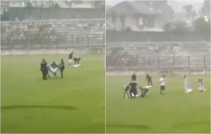Jogador morre após ser atingido por raio em partida de futebol