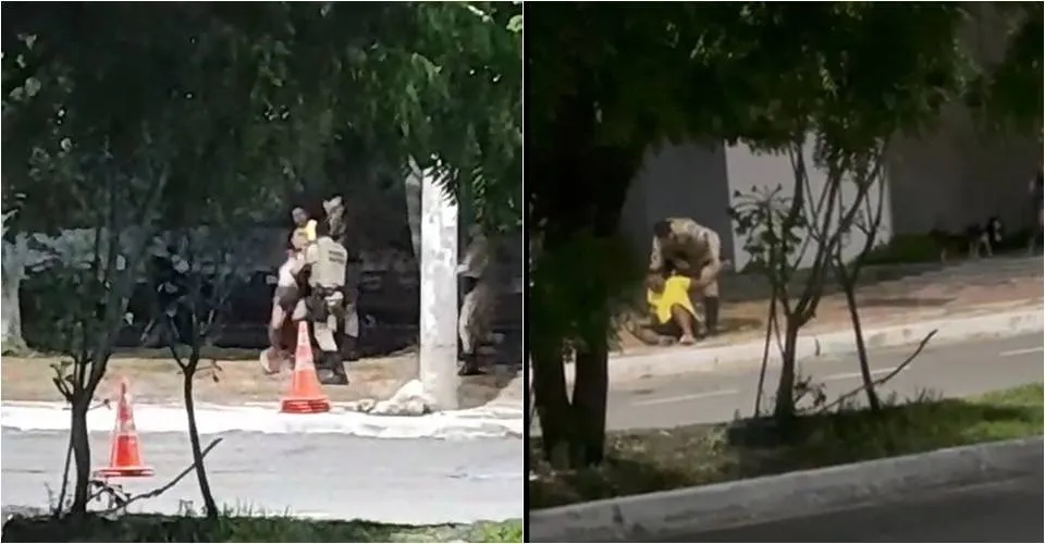 Vídeo mostra policiais militares agredindo casal em blitz na Dorival Caymmi