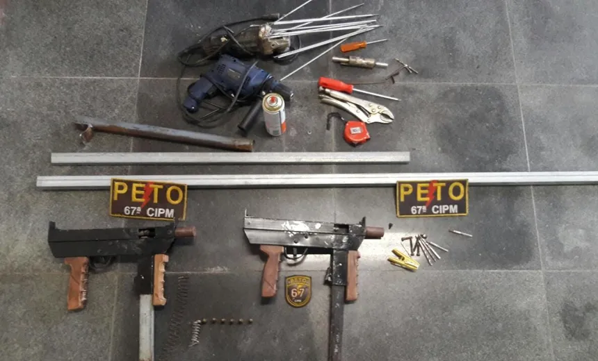 Um homem foi preso e fábrica clandestina de armas foi desmontada em Feira de Santana