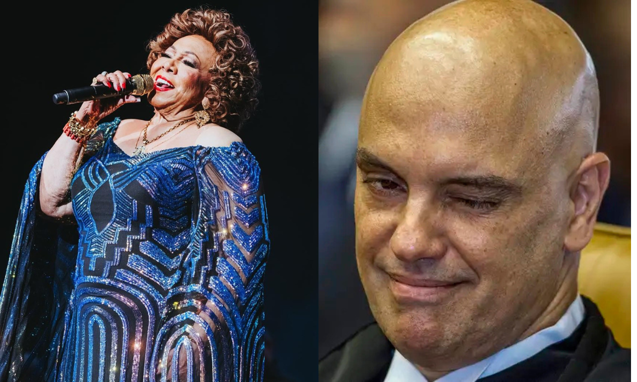Alcione se declara para Alexandre de Moraes. Foto: redes sociais | @alcionemarrom | Agência Brasil 