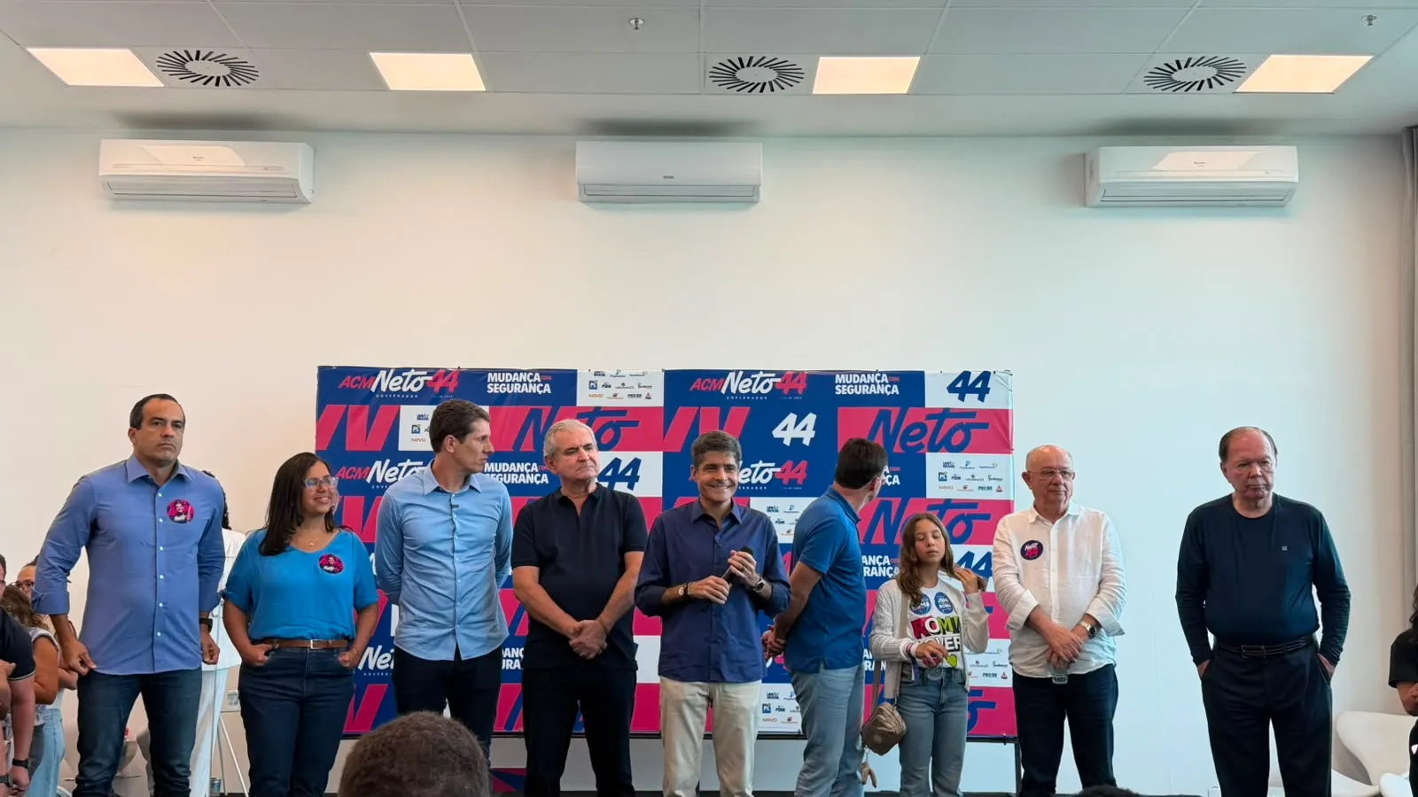 ACM Neto discursa durante convenção do União Brasil que oficializou sua candidatura ao Governo da Bahia nas eleições de 2026 