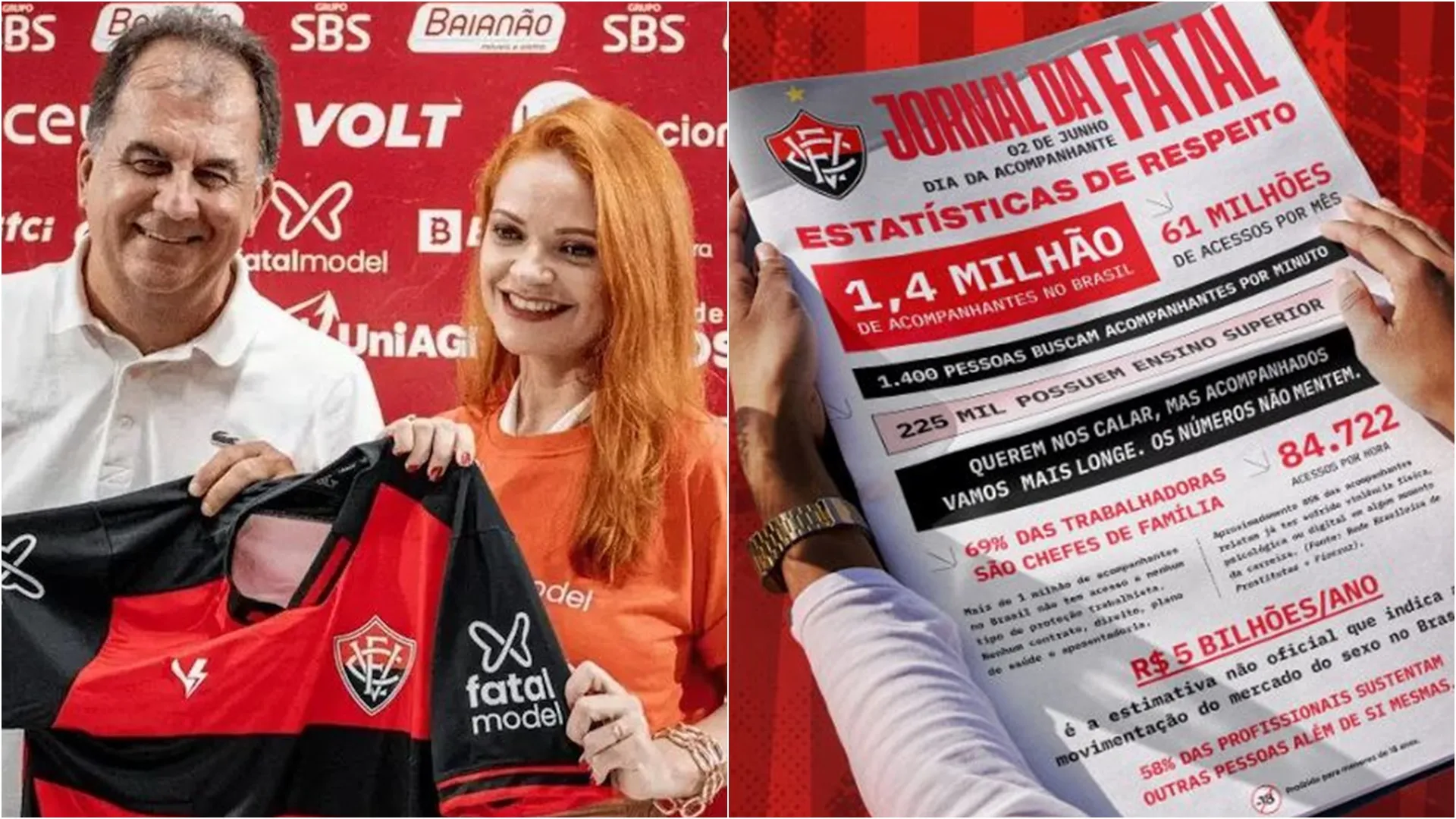 Vitória publica nota em homenagem ao Dia da Acompanhante: 'Profissão legalizada'