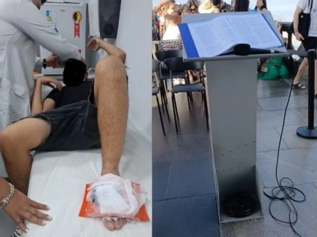 Turista fica ferido após ser atingido por pedestal durante missa no Rio