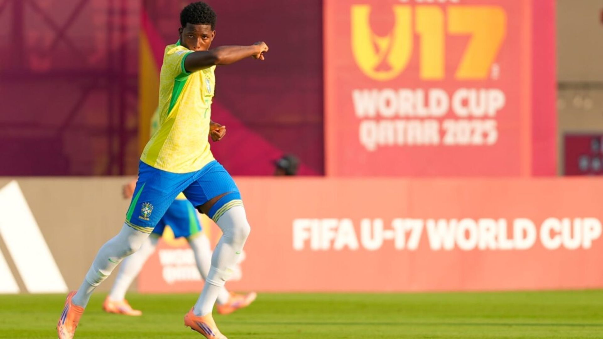 Ruan Pablo balançou as redes na goleada do Brasil sobre a Idonésia, nesta sexta (7), no Mundial Sub-17 | Foto: Nelson Terme/CBF