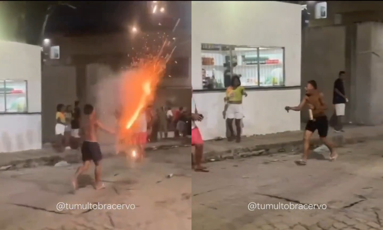 Jovem perde dedo após explosão de espada em Cruz das Almas.Foto: Reprodução | X