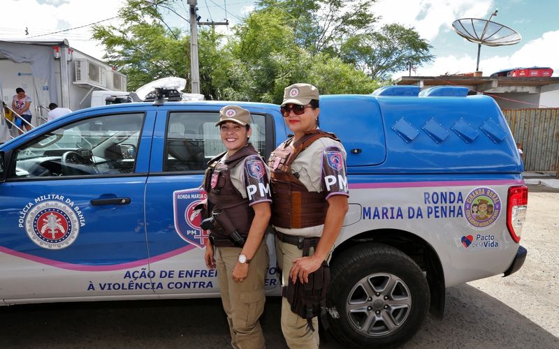 A Ronda Maria da Penha (RMP) é uma ação da Polícia Militar da Bahia voltada ao acompanhamento e à proteção de mulheres que possuem medidas protetivas de urgência/Foto: Divulgação / Polícia Militar
