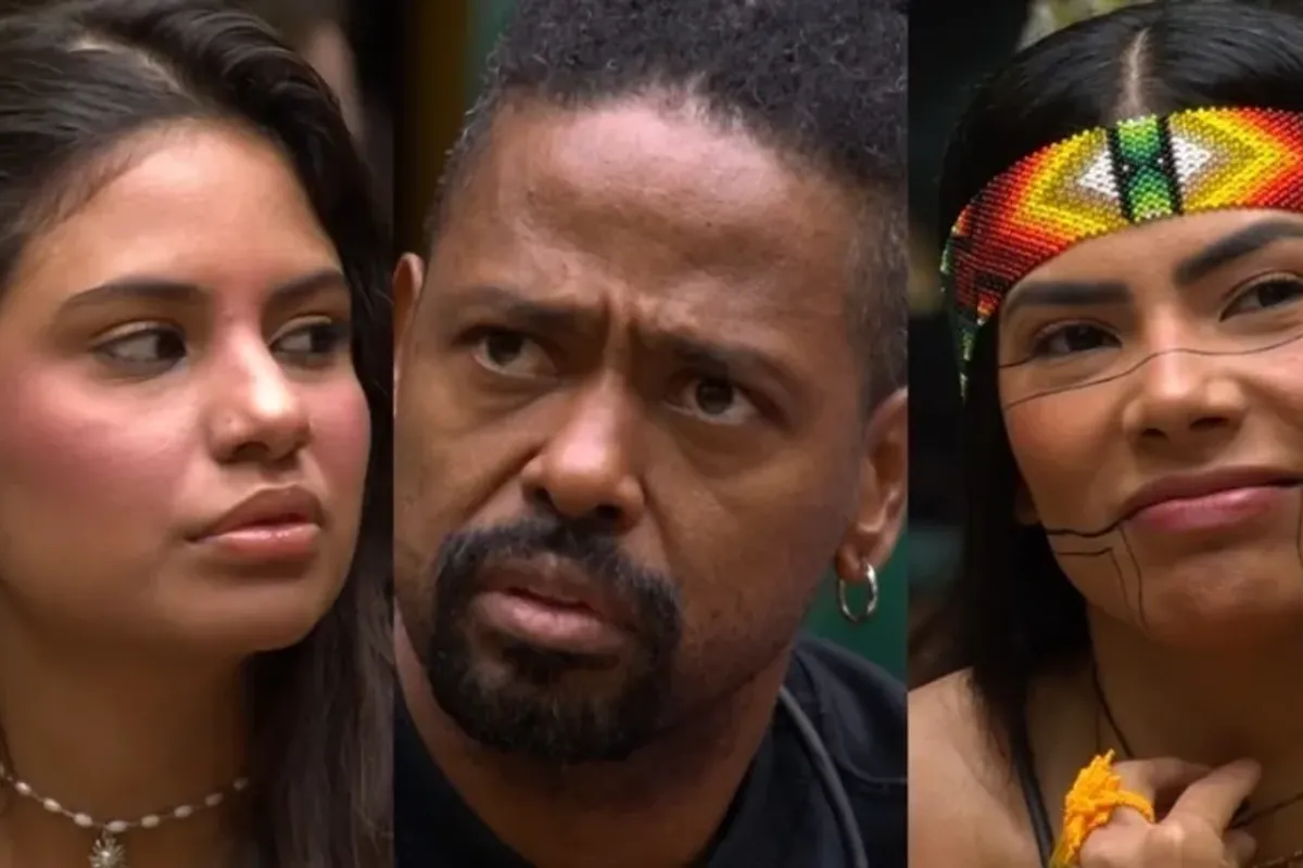 Gabriela, Boneco e Marciele formam o 15º Paredão do BBB 26. Foto: Reprodução | Globoplay