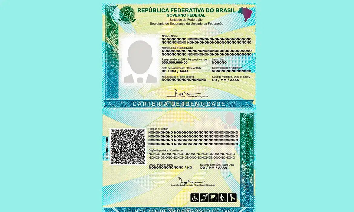 Noca Carteira De Identidade Nacional Minist&eacute;rio Da Justi&ccedil;a. | Foto:  Divulga&ccedil;&atilde;o