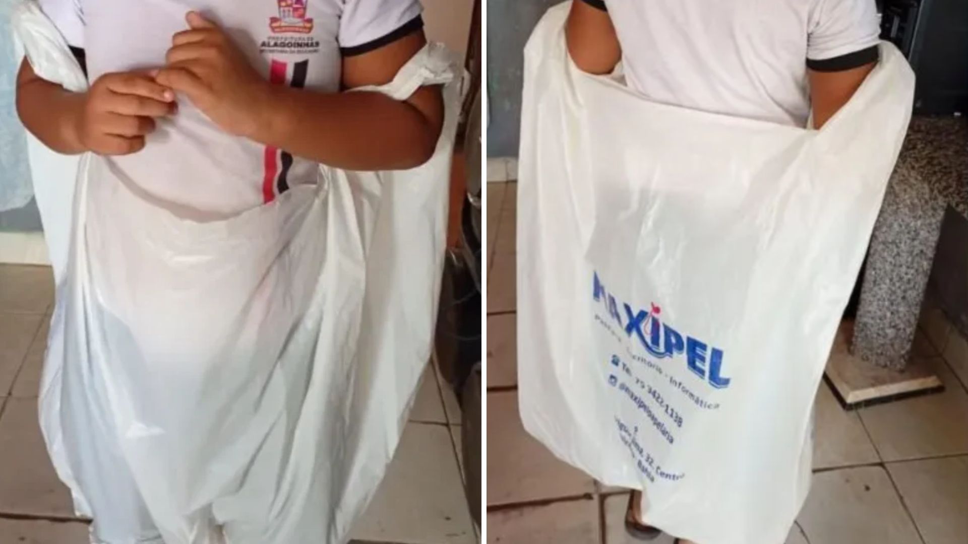 Crian&ccedil;a autista &eacute; levada para casa dentro de saco pl&aacute;stico