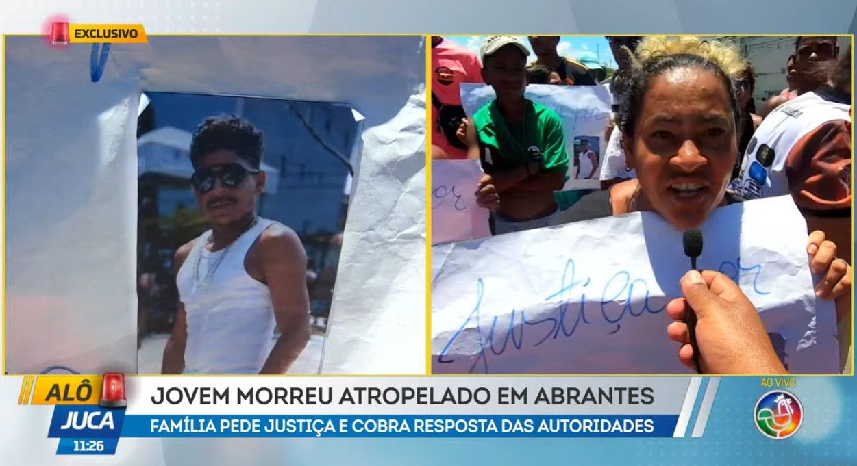 Proteste por justi&ccedil;a pela morte do motorista em colis&atilde;o frontal na BA-099. Foto: Reprodu&ccedil;&atilde;o TV Aratu 