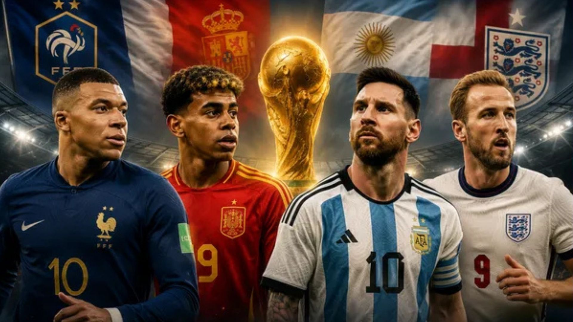 Mbapp&eacute;, Yamal, Messi e Kane s&atilde;o outros astros desta Copa; Foto: Reprodu&ccedil;&atilde;o | IA/ChatGPT