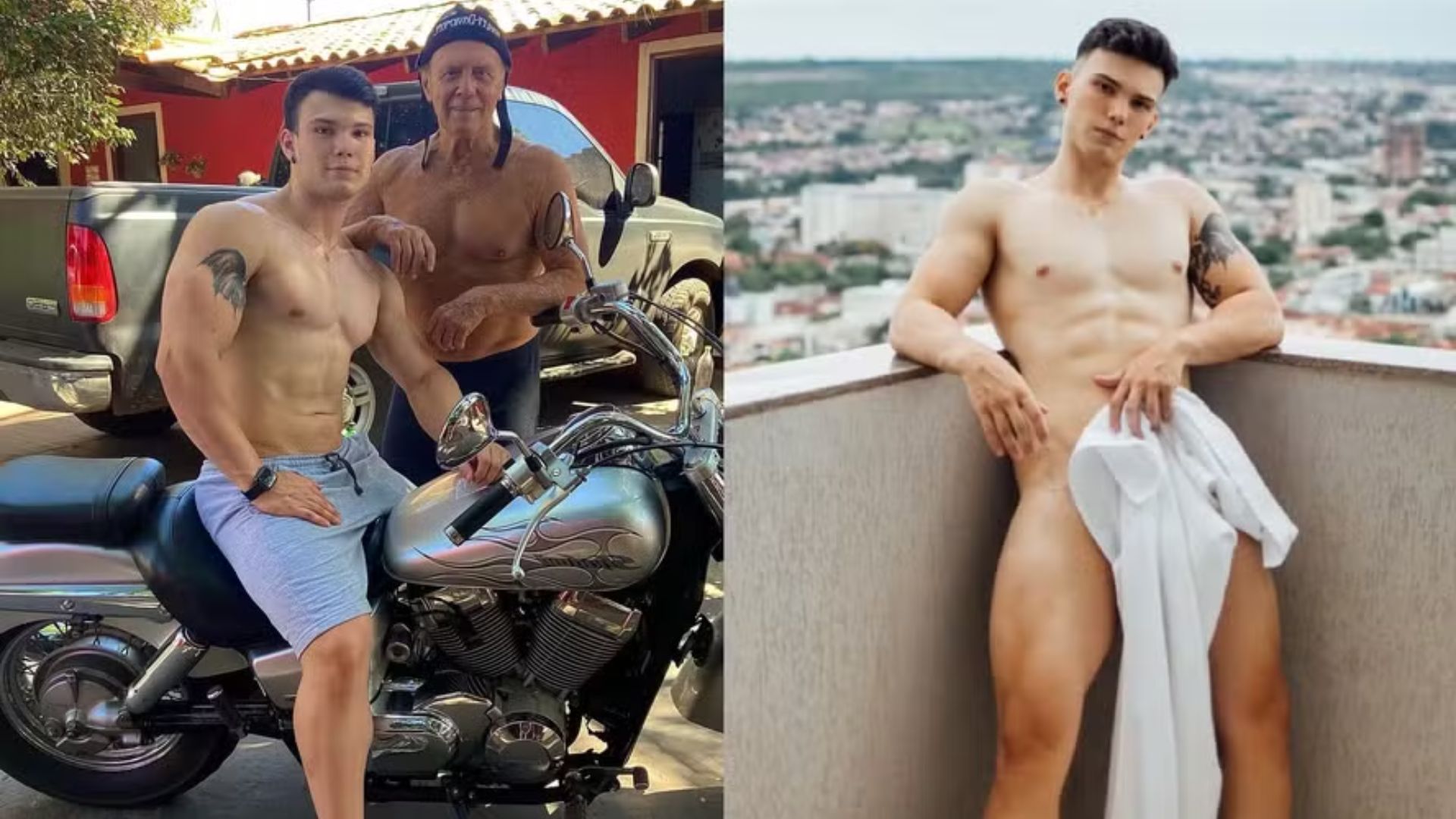 Oswaldo Cardoso Neto e o pai, David Cardoso, o 