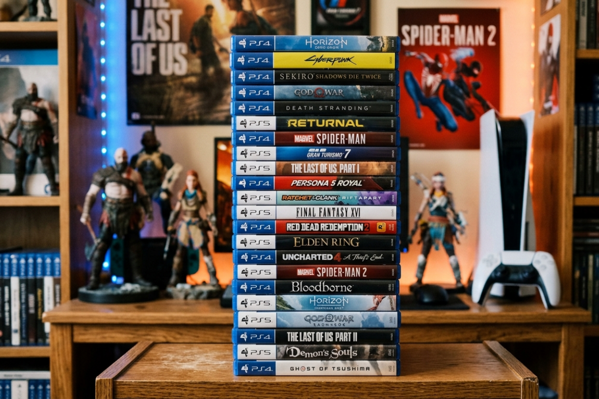 Para tristeza dos jogadores mais nost&aacute;lgicos, a Sony anunciou o fim das m&iacute;dias f&iacute;sicas para os jogos de Playstation a partir de 2028. Foto: Imagem gerada por IA. 
