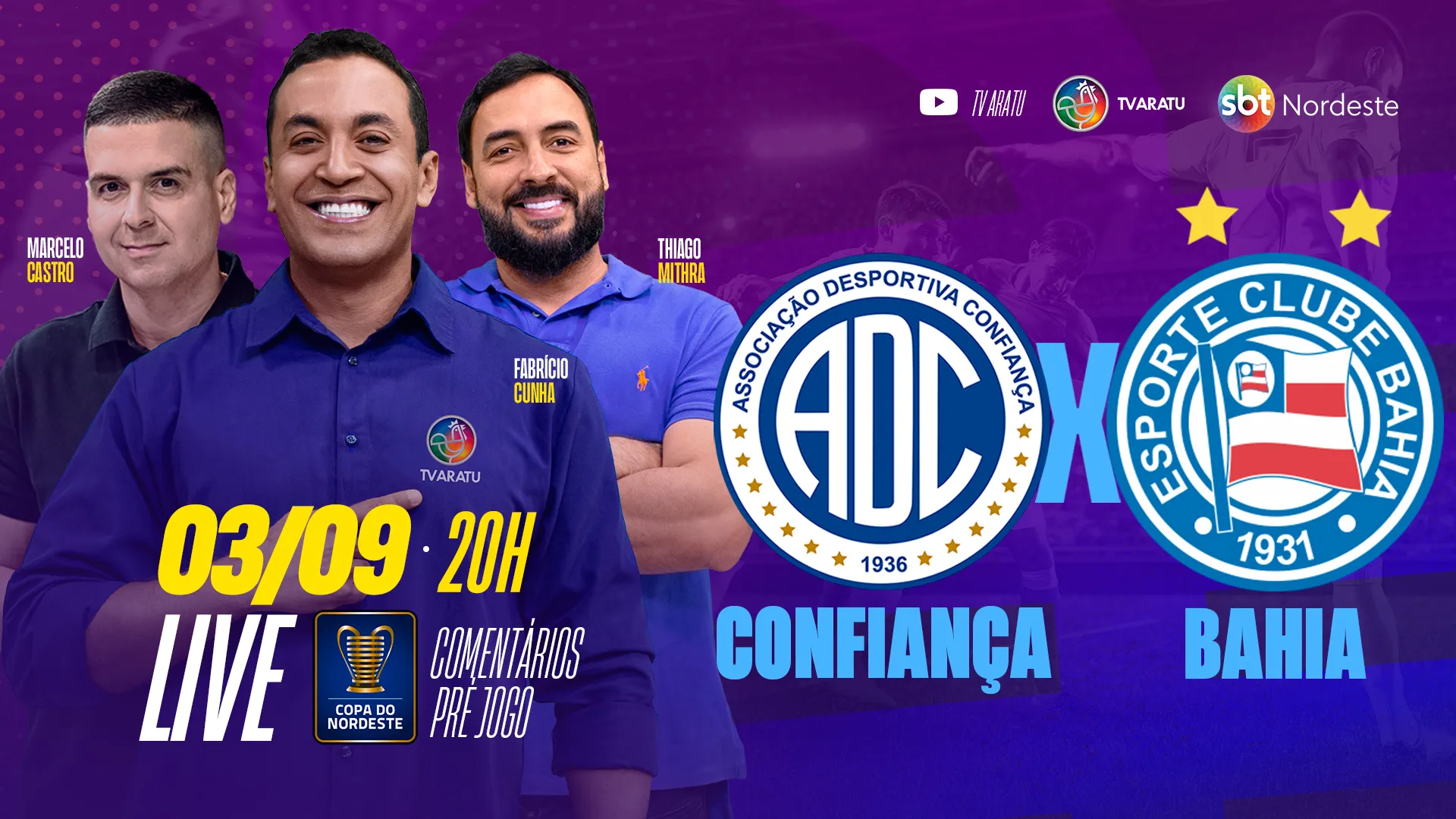 Confiança x Bahia: assista aqui à live pré-jogo da decisão do Nordestão
