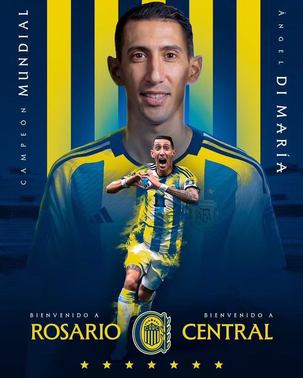 Pelo Rosário Central, Di Maria fez 39 jogos, marcou 6 gols e deu 2 assistências.Foto: Divulgação