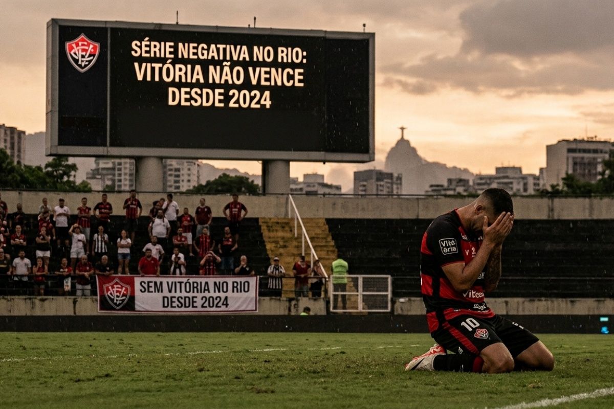Vitória não vence no Rio de Janeiro desde 2024; confira retrospecto. Foto: Imagem gerada por IA