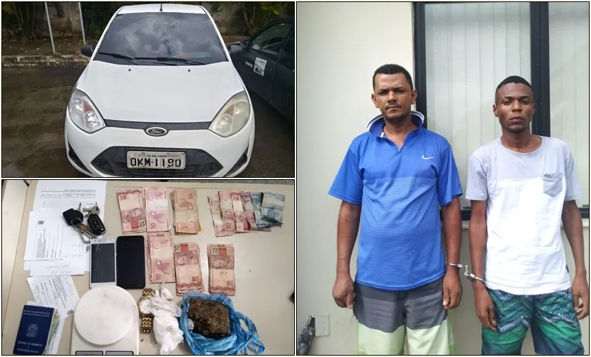 Falso condutor de Uber e comparsa são presos com drogas escondidas em carro
